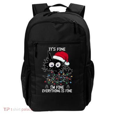 Black Cat christmas It's Fine I'm Fine Everything Is Fine Backpack