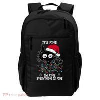 Black Cat christmas It's Fine I'm Fine Everything Is Fine Backpack thumb 0