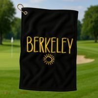 Berkeley California CA Sun Drawing Amber   Golf Towel thumb 1