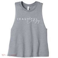 Beautiful Crazy Country Music Women's Racerback Cropped Tank thumb 0