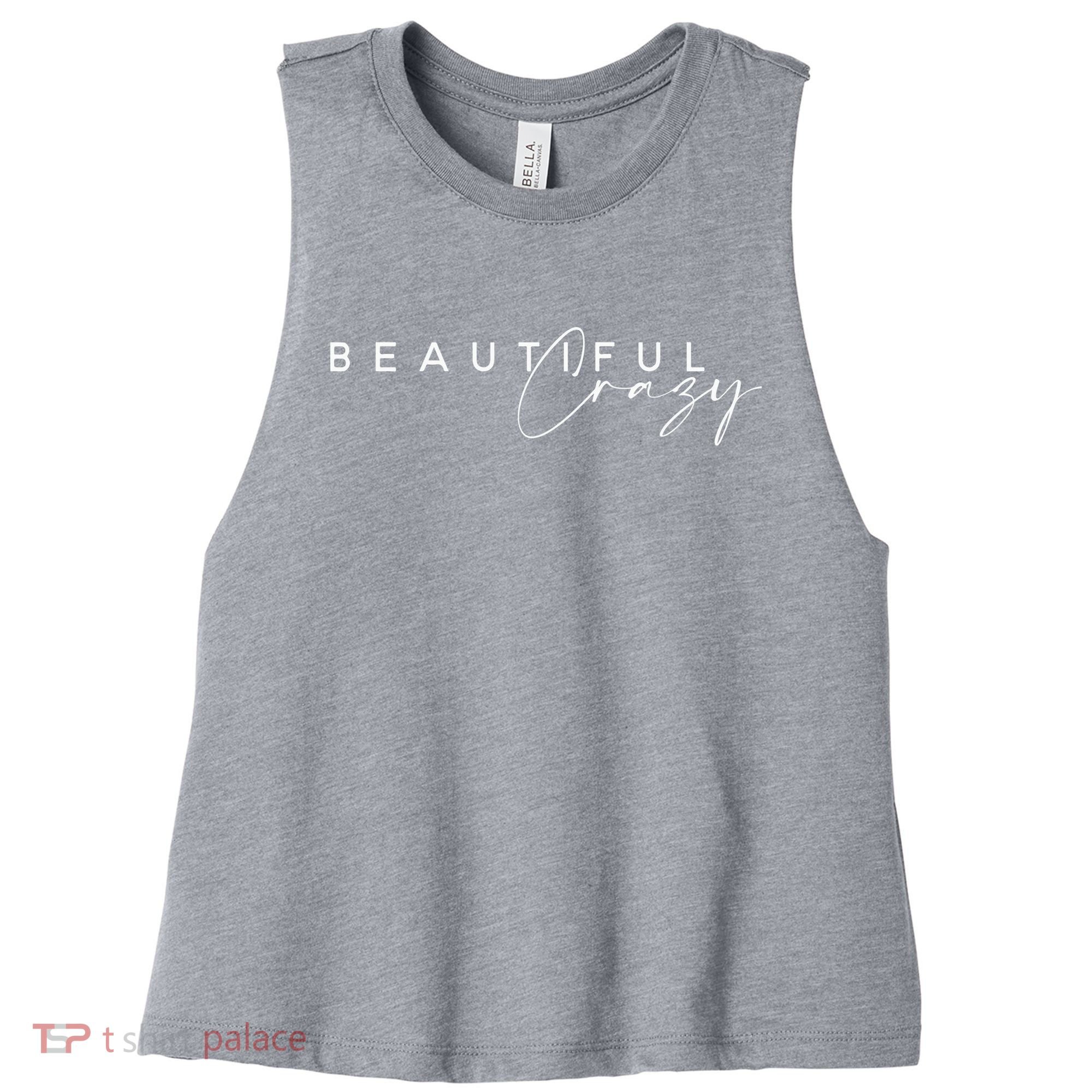 Beautiful Crazy Country Music Women's Racerback Cropped Tank