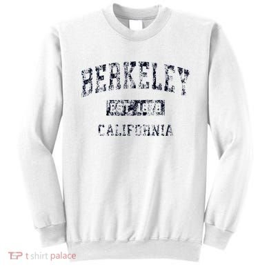 Berkeley California CA Vintage Sports Design Navy Print  Sweatshirt