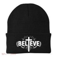 Believe Cross Christian Jesus Christ Christians Beanie thumb 0