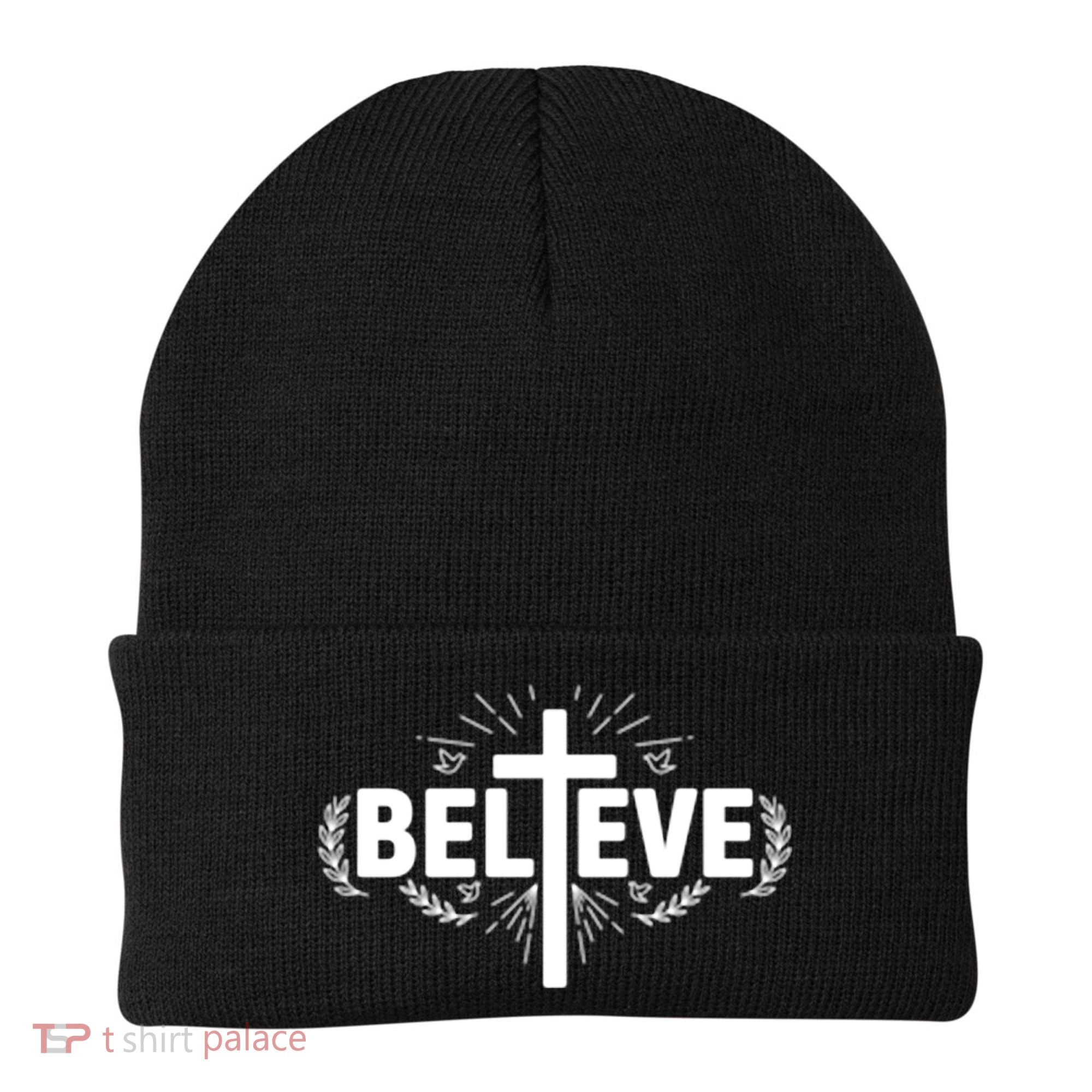Believe Cross Christian Jesus Christ Christians Beanie