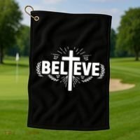 Believe Cross Christian Jesus Christ Christians Golf Towel thumb 1