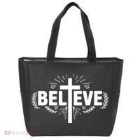 Believe Cross Christian Jesus Christ Christians Tote Bag thumb 0