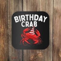 Birthday Crab Crustacean Animal Lover Beach Seafood Coaster thumb 0