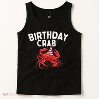 Birthday Crab Crustacean Animal Lover Beach Seafood Tank Top thumb 2
