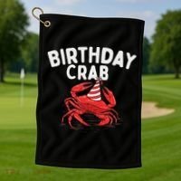 Birthday Crab Crustacean Animal Lover Beach Seafood Golf Towel thumb 1