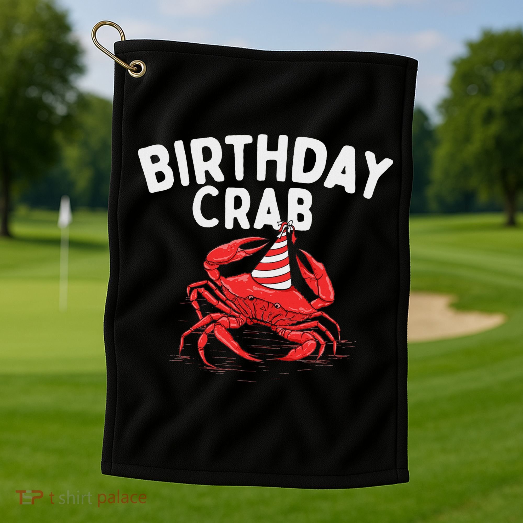 Birthday Crab Crustacean Animal Lover Beach Seafood Golf Towel