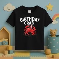 Birthday Crab Crustacean Animal Lover Beach Seafood Toddler T-Shirt thumb 3
