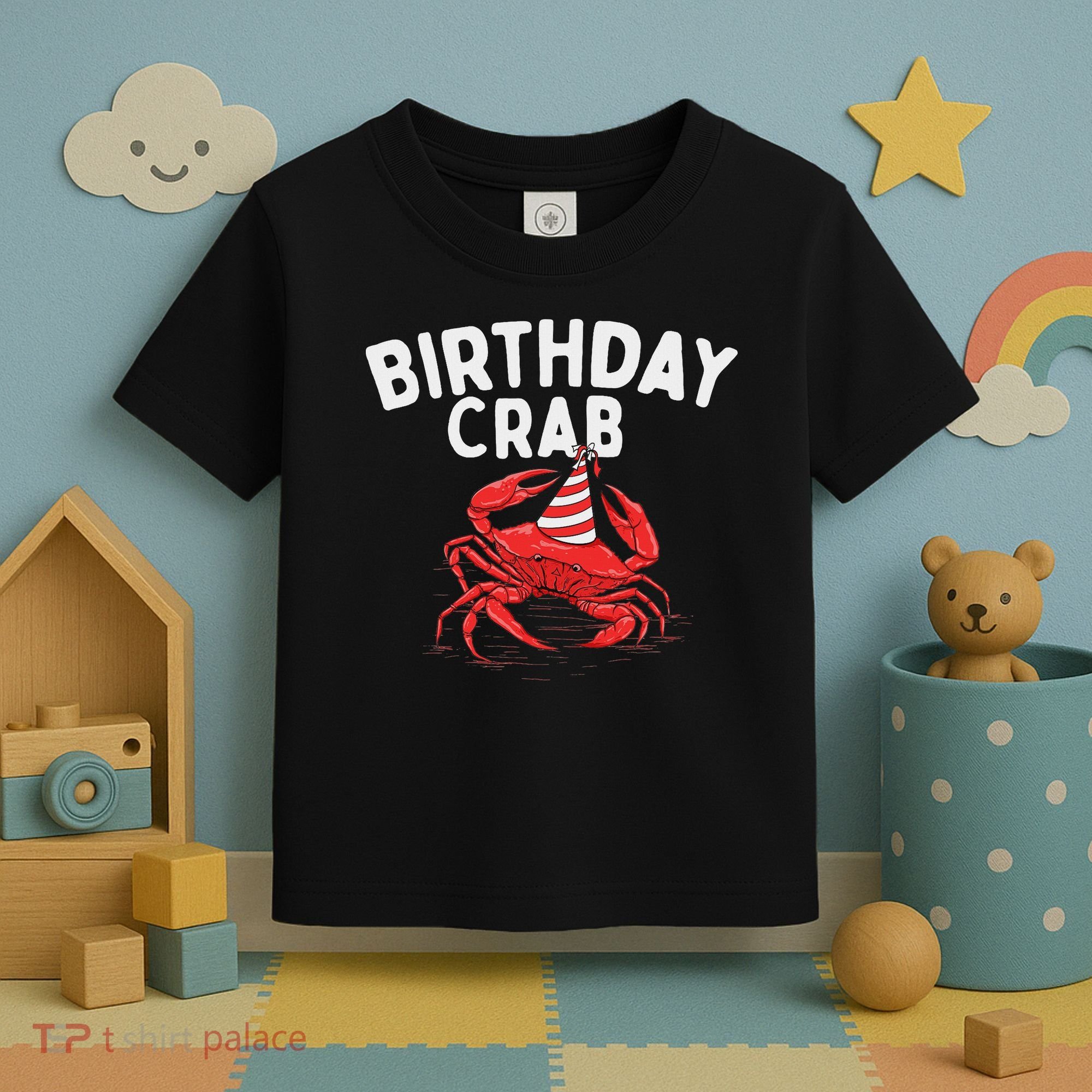 Birthday Crab Crustacean Animal Lover Beach Seafood Toddler T-Shirt
