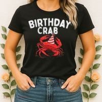 Birthday Crab Crustacean Animal Lover Beach Seafood Women's T-Shirt thumb 2