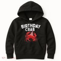 Birthday Crab Crustacean Animal Lover Beach Seafood Kids Hoodie thumb 0