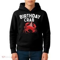 Birthday Crab Crustacean Animal Lover Beach Seafood Kids Hoodie thumb 4
