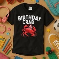 Birthday Crab Crustacean Animal Lover Beach Seafood Kids T-Shirt thumb 3