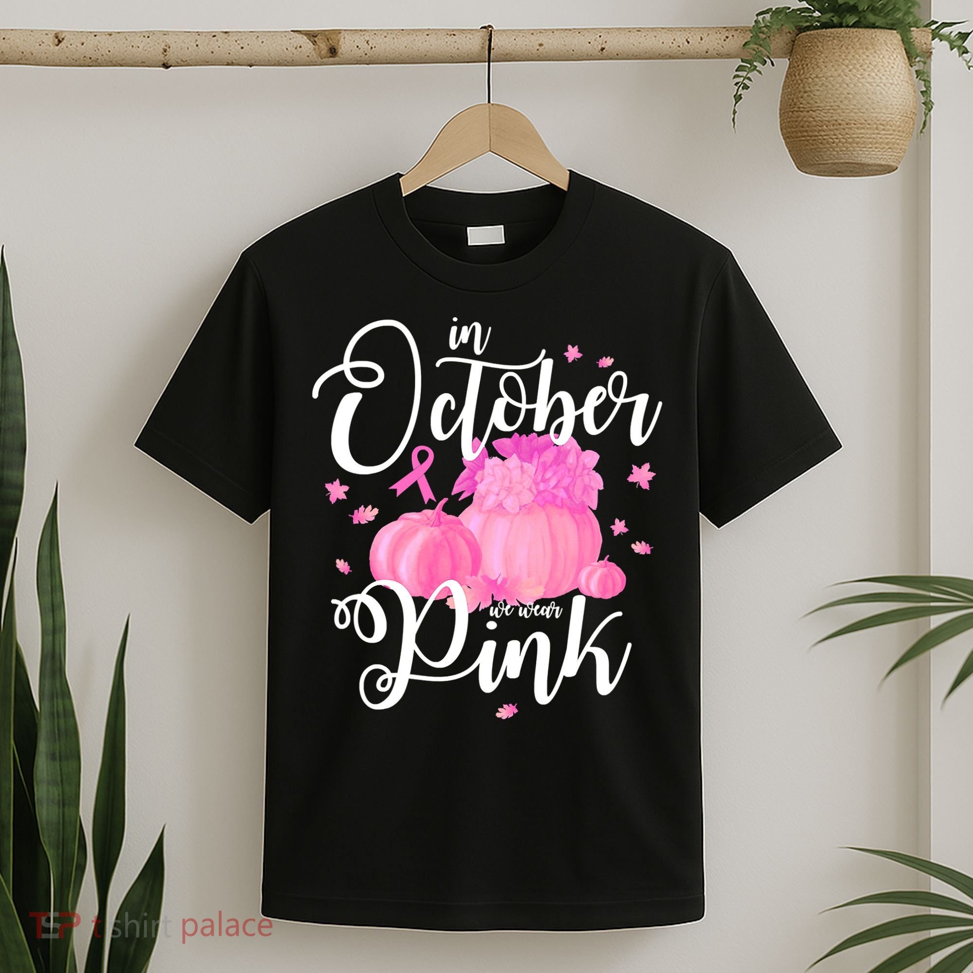 Breast Cancer Cute In October We Wear Pink Awareness Long T-Shirt