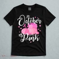 Breast Cancer Cute In October We Wear Pink Awareness Long T-Shirt thumb 5
