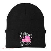 Breast Cancer Cute In October We Wear Pink Awareness Long Beanie thumb 0