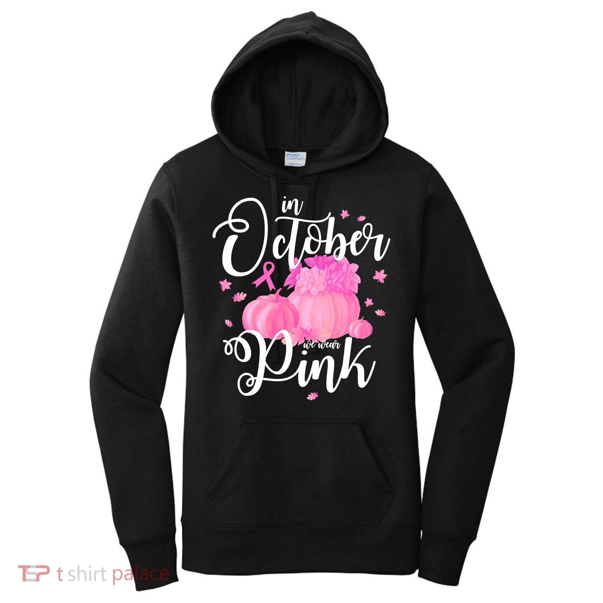 Breast Cancer Cute In October We Wear Pink Awareness Long Women's Hoodie
