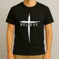 Believe Christian Cross Jesus Christ Christians T-Shirt thumb 3