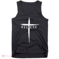Believe Christian Cross Jesus Christ Christians Tank Top thumb 0