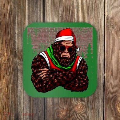 Bigfoot Christmas Cheer Coaster