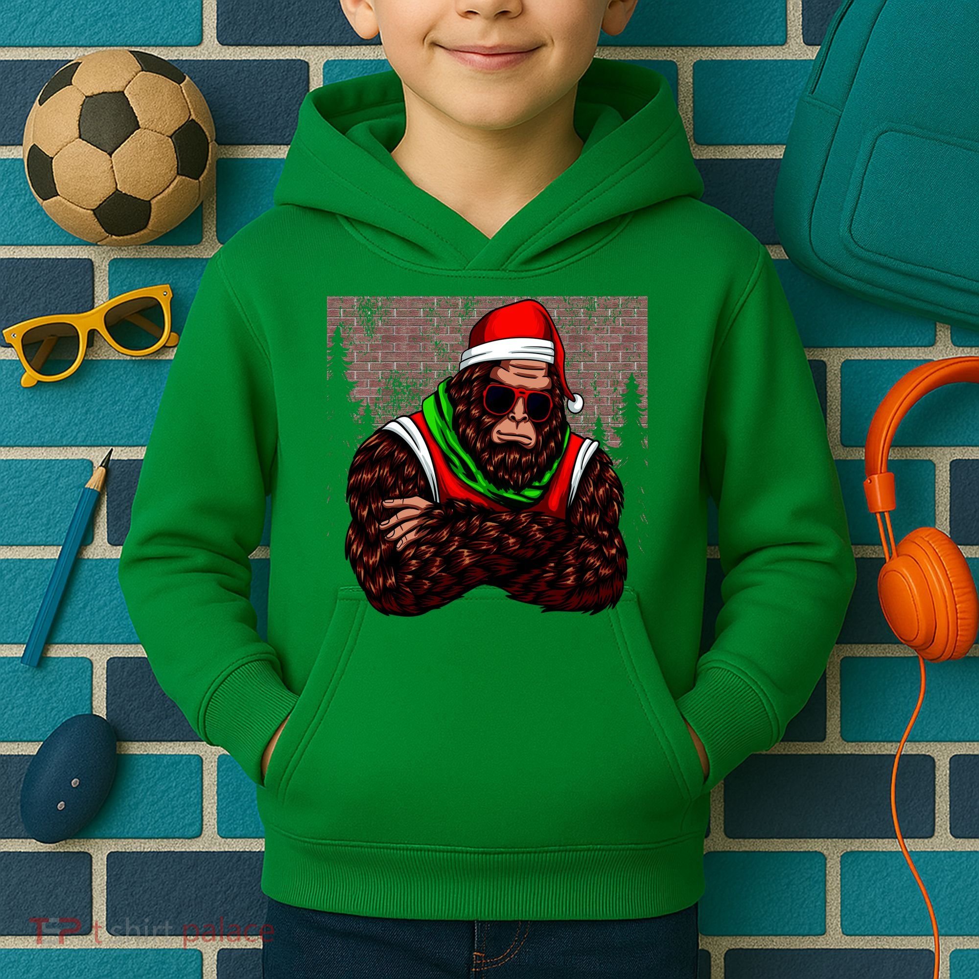 Bigfoot Christmas Cheer Kids Hoodie