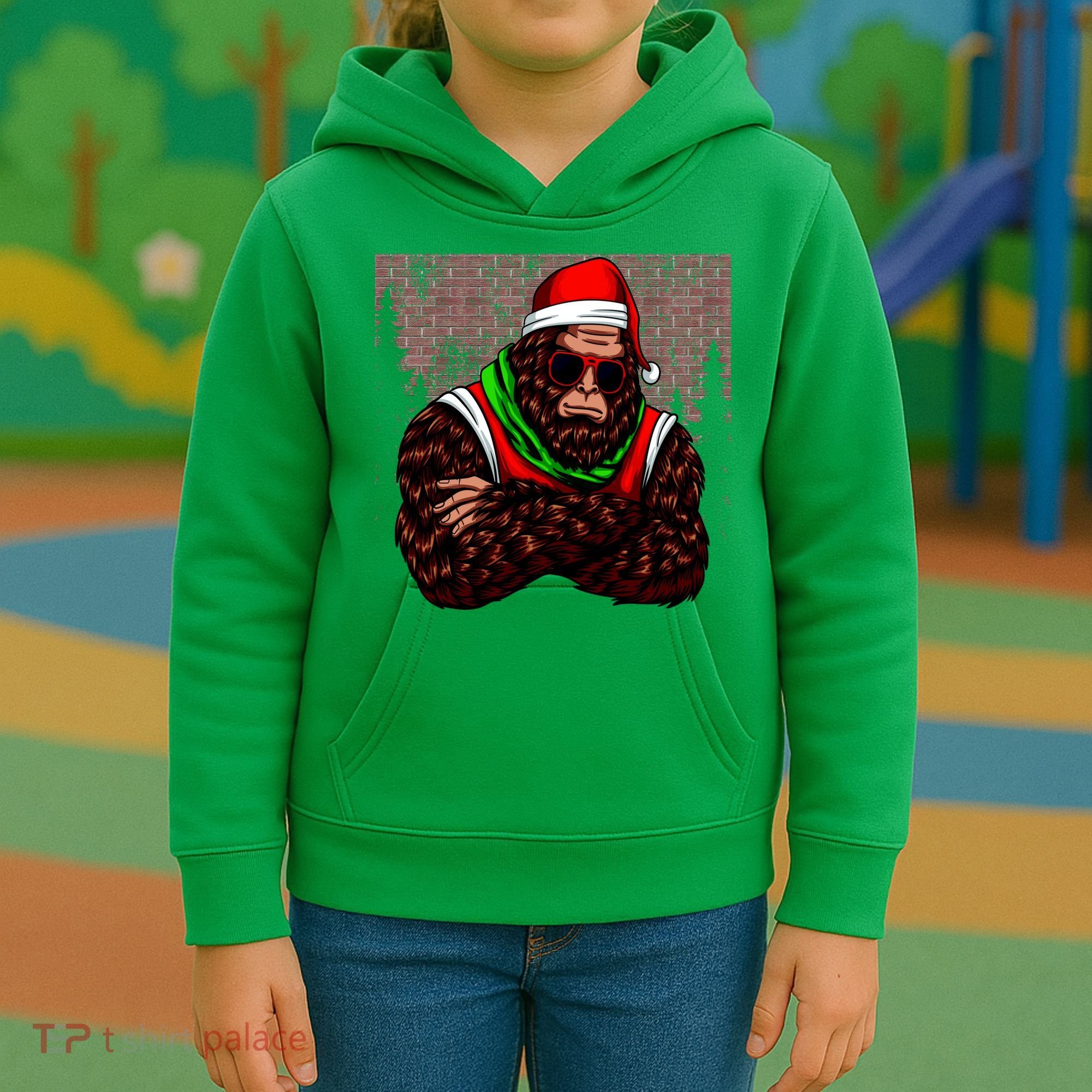 Bigfoot Christmas Cheer Kids Hoodie