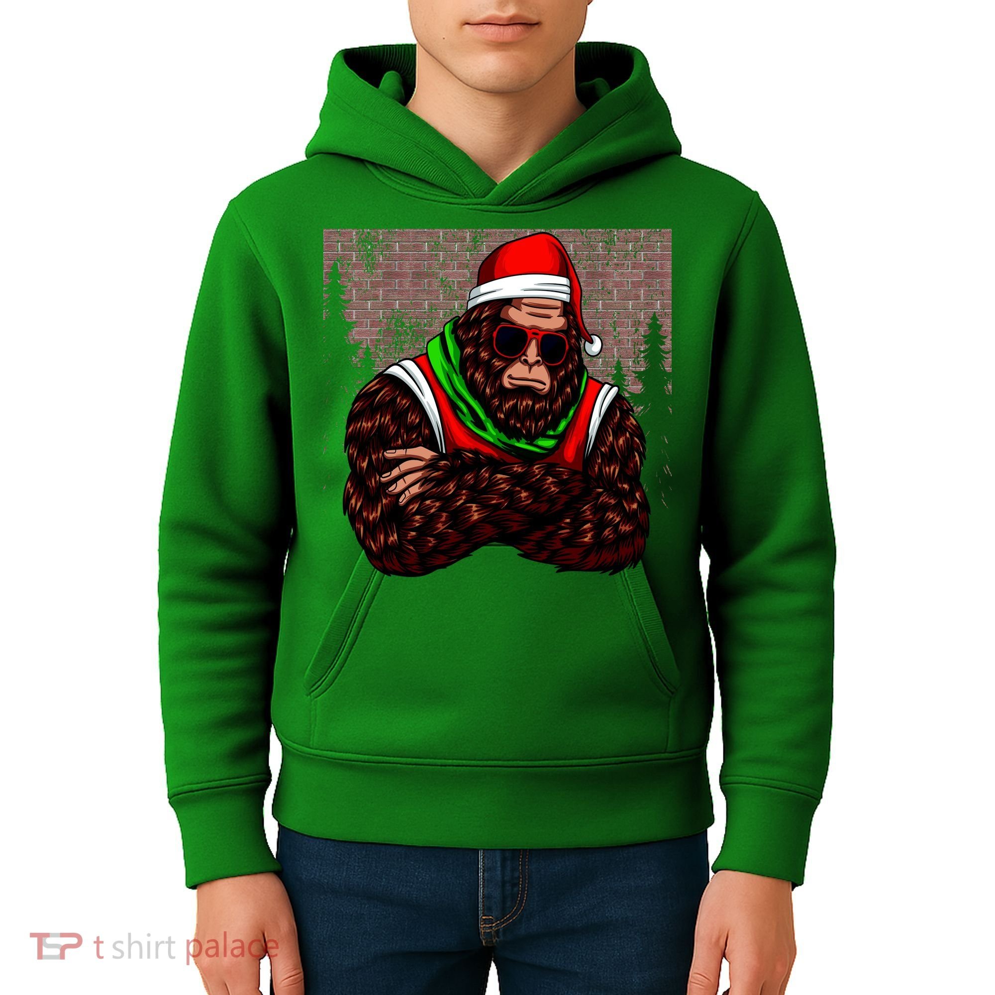 Bigfoot Christmas Cheer Kids Hoodie