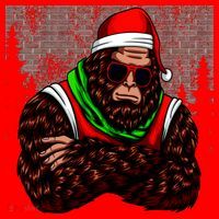 Bigfoot Christmas Cheer Santa Hat thumb 1