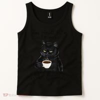 Black Cat Coffee You Smell Like Drama And A Headache Tank Top thumb 2