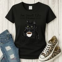 Black Cat Coffee You Smell Like Drama And A Headache Women's T-Shirt thumb 3