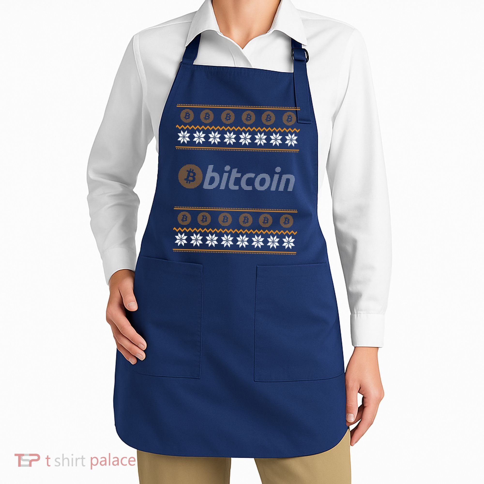Bitcoin Cryptocurrency Christmas Holiday Apron