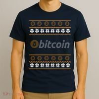 Bitcoin Cryptocurrency Christmas Holiday T-Shirt thumb 3