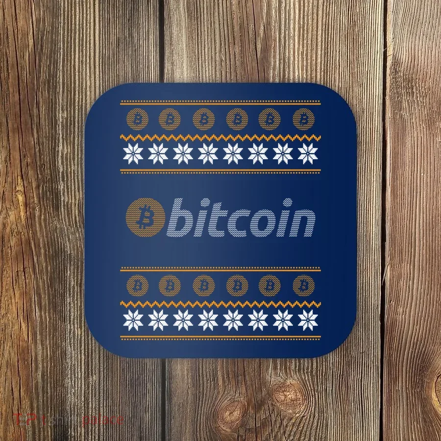 Bitcoin Cryptocurrency Christmas Holiday Coaster