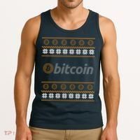 Bitcoin Cryptocurrency Christmas Holiday Tank Top thumb 3