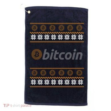Bitcoin Cryptocurrency Christmas Holiday Golf Towel