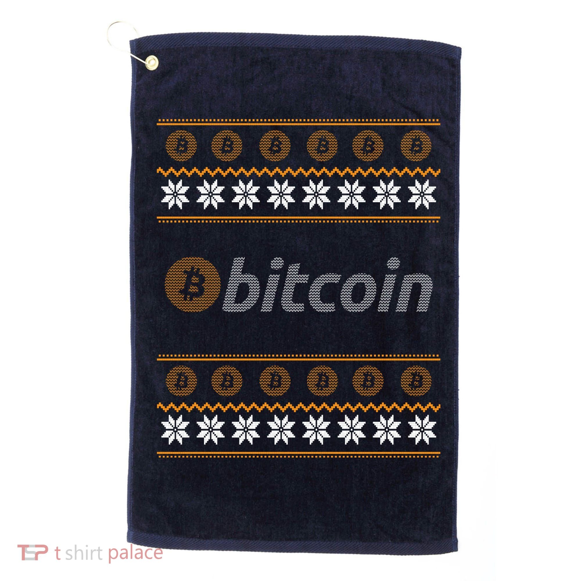 Bitcoin Cryptocurrency Christmas Holiday Golf Towel