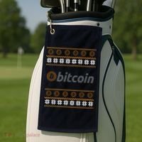 Bitcoin Cryptocurrency Christmas Holiday Golf Towel thumb 2