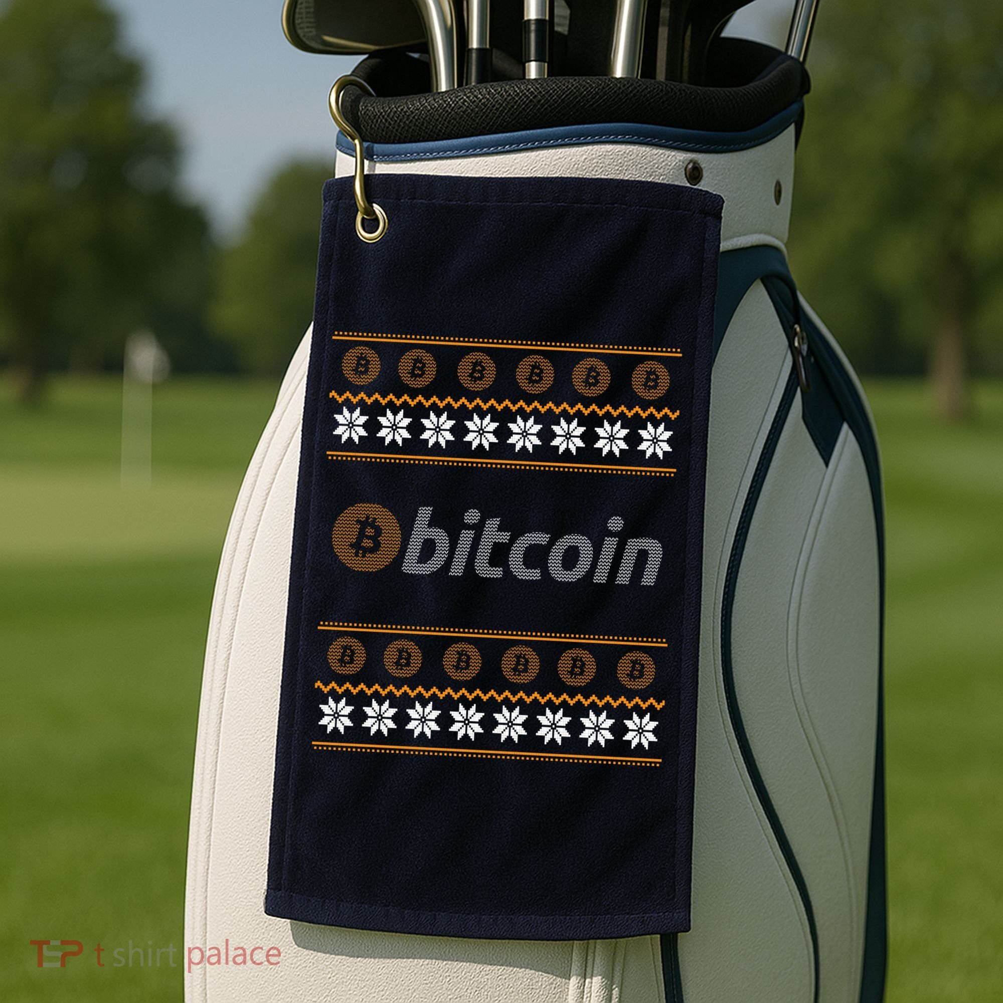 Bitcoin Cryptocurrency Christmas Holiday Golf Towel
