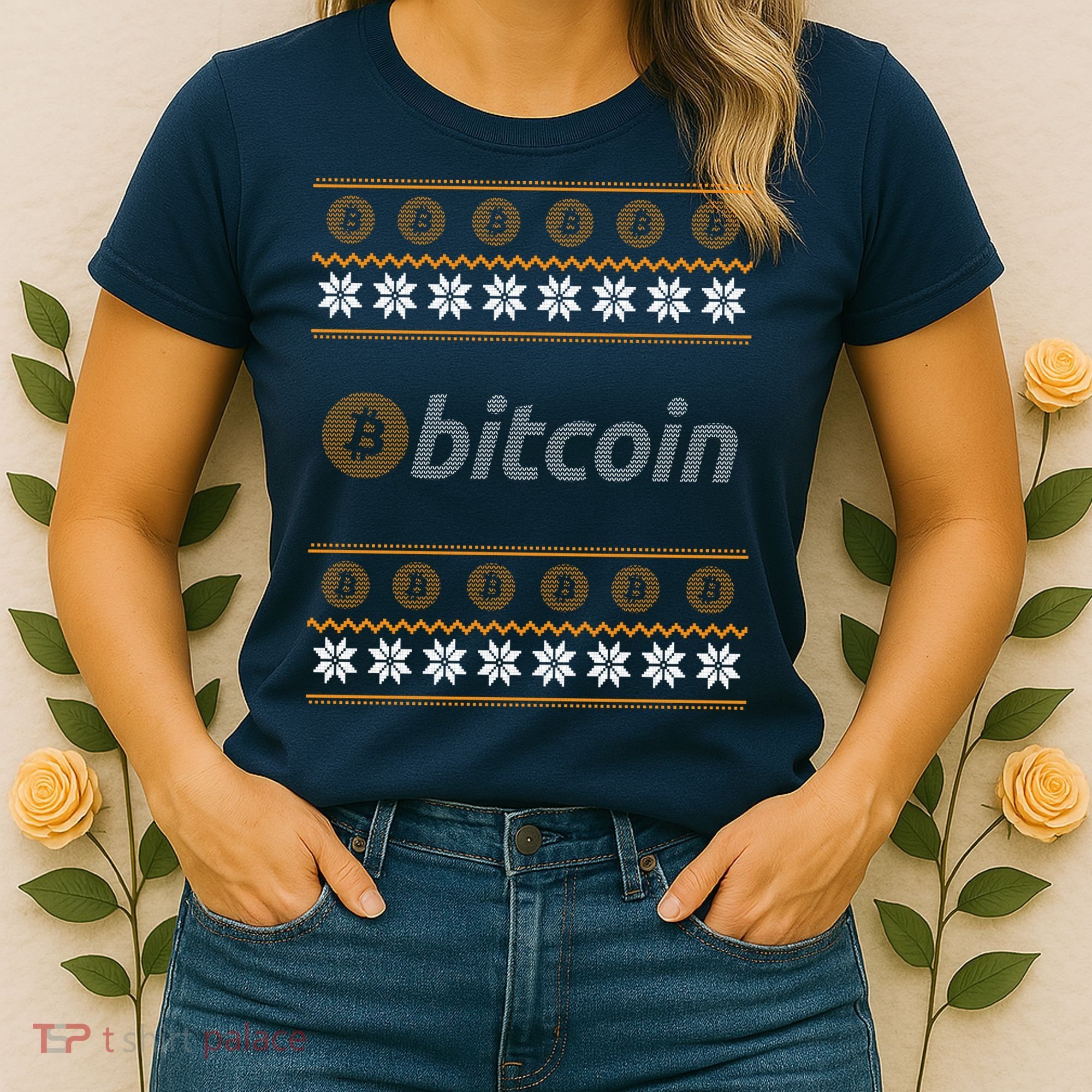 Bitcoin Cryptocurrency Christmas Holiday Women's T-Shirt