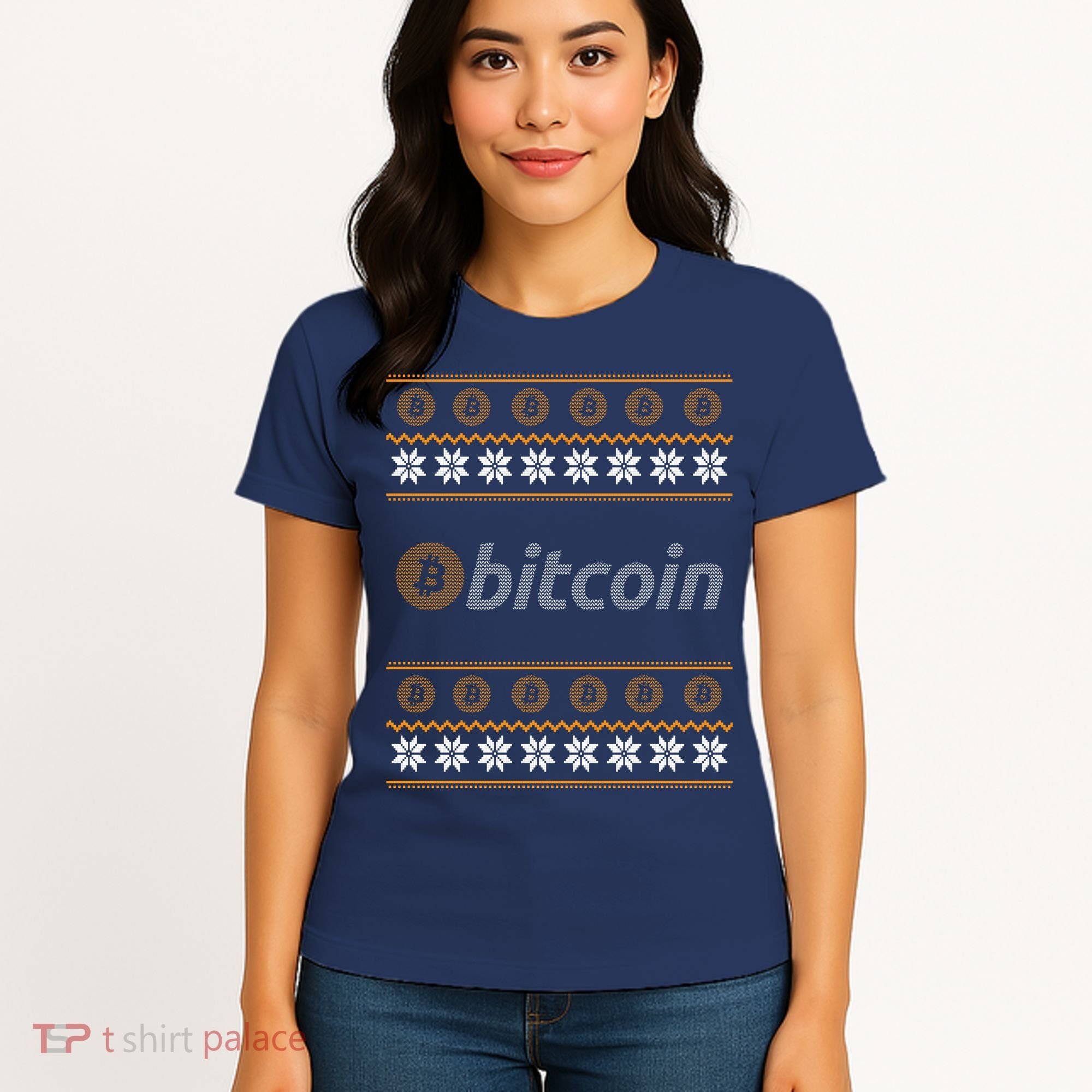 Bitcoin Cryptocurrency Christmas Holiday Women's T-Shirt