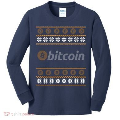Bitcoin Cryptocurrency Christmas Holiday Kids Long Sleeve Shirt