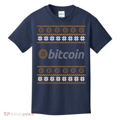 Bitcoin Cryptocurrency Christmas Holiday Kids T-Shirt