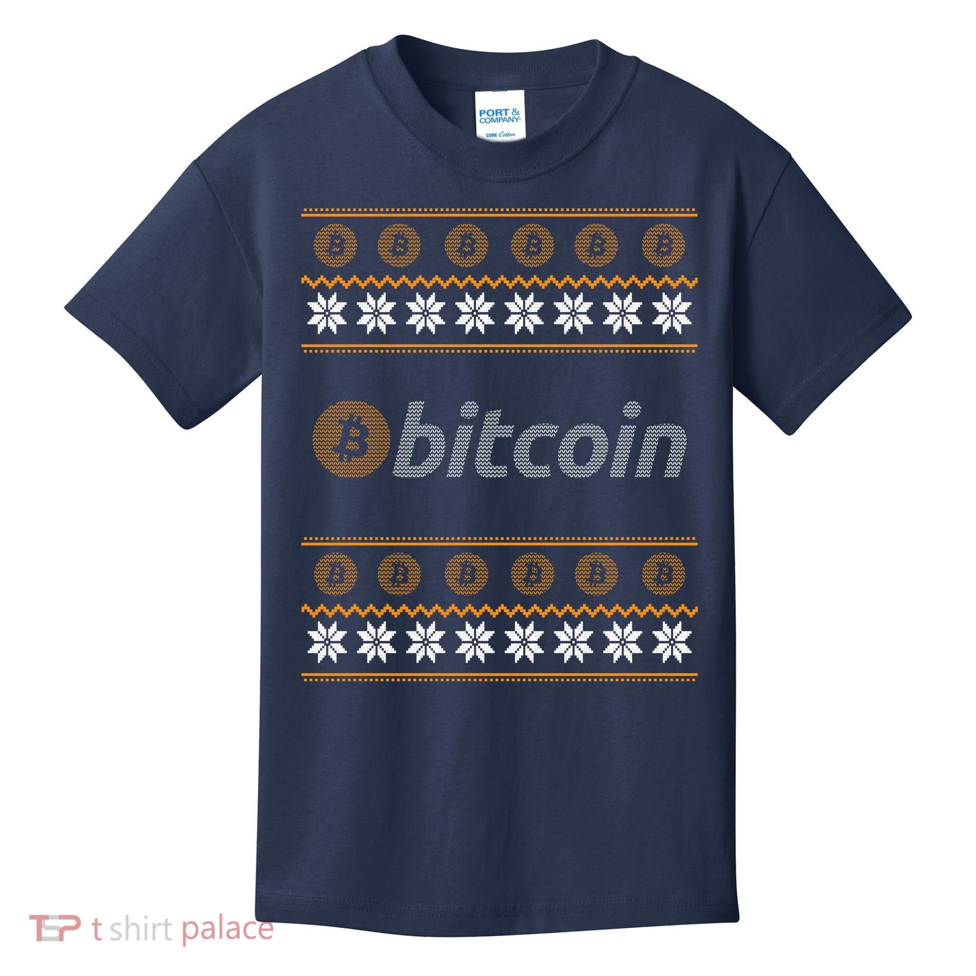 Bitcoin Cryptocurrency Christmas Holiday Kids T-Shirt