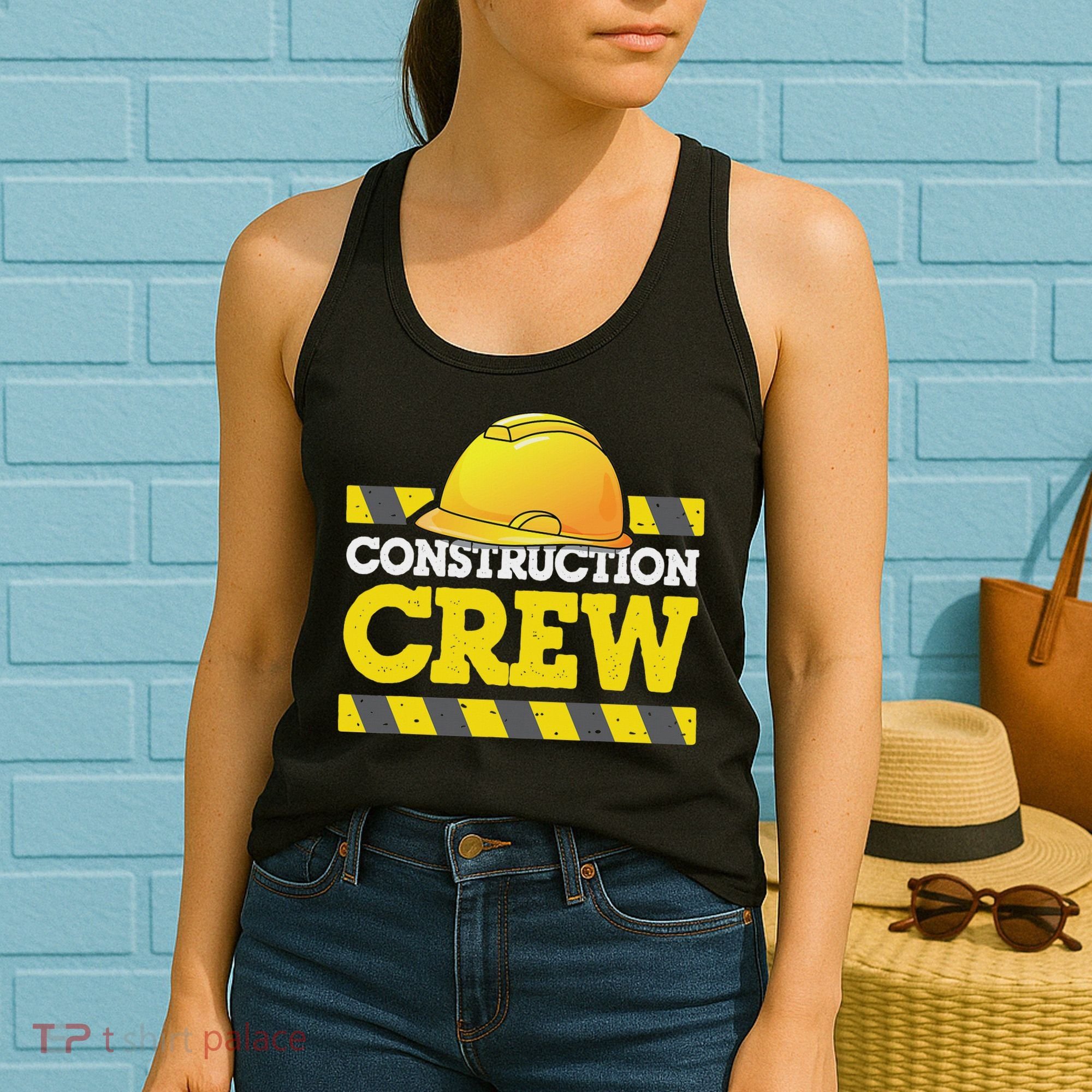 Boy Construction Crew Birthday Party Supplies Group Matching Women's Tank Top