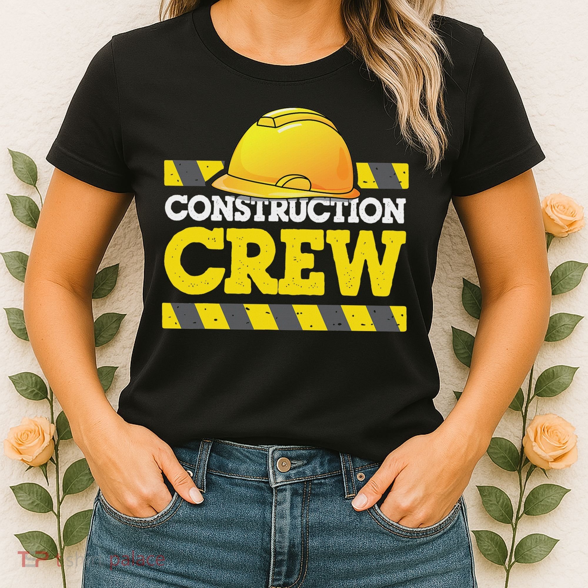Boy Construction Crew Birthday Party Supplies Group Matching Women's T-Shirt