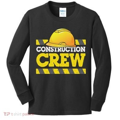 Boy Construction Crew Birthday Party Supplies Group Matching Kids Long Sleeve Shirt