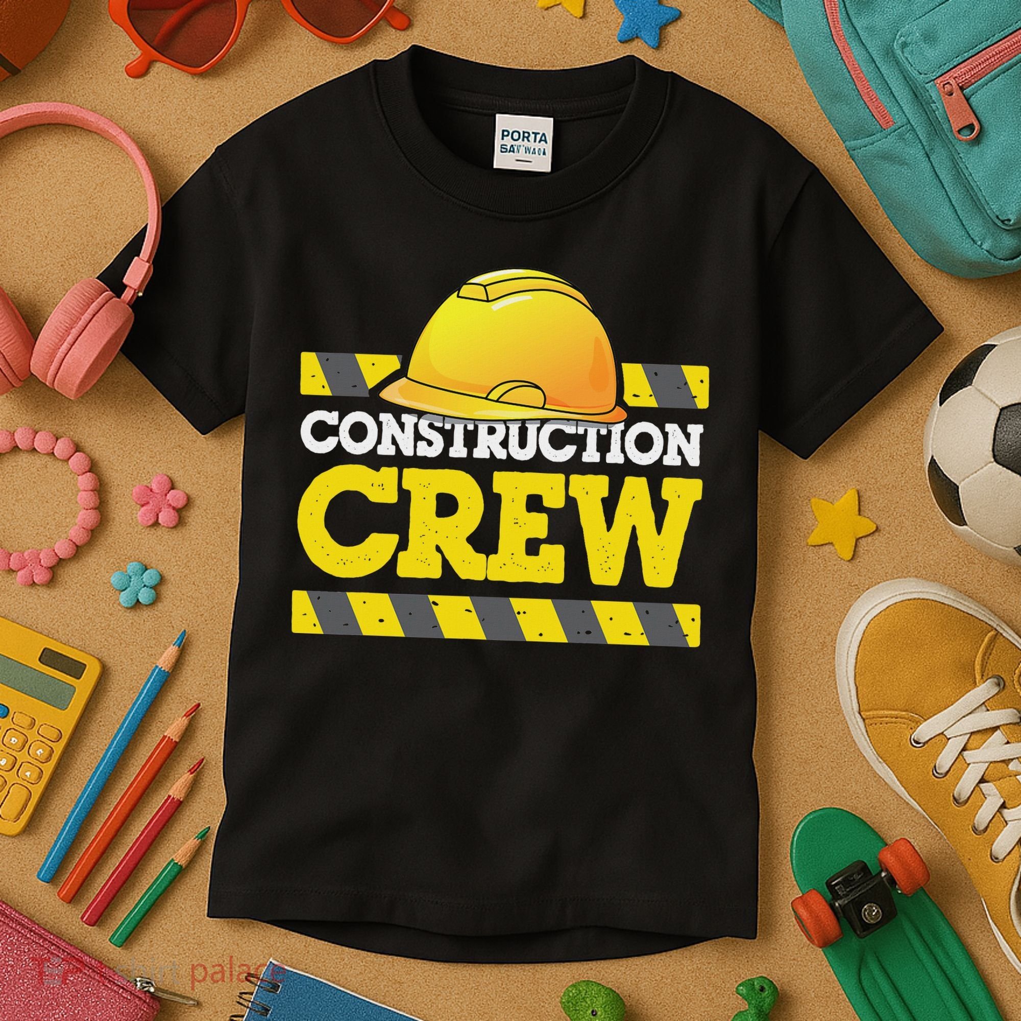 Boy Construction Crew Birthday Party Supplies Group Matching Kids T-Shirt